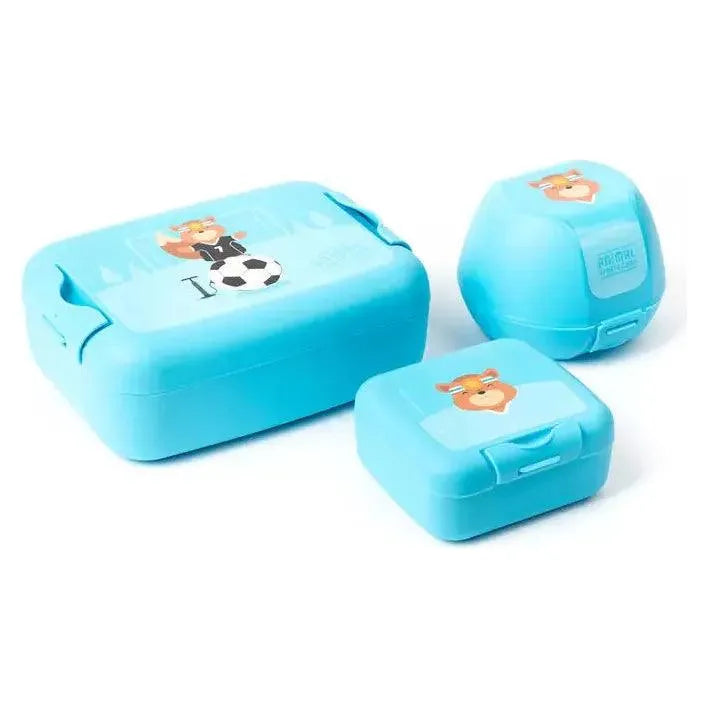 Pale Turquoise AMUSE Geschenkbox 3er Lunch Set – Eichhörnchen order Karneval Tiere Nilpferd