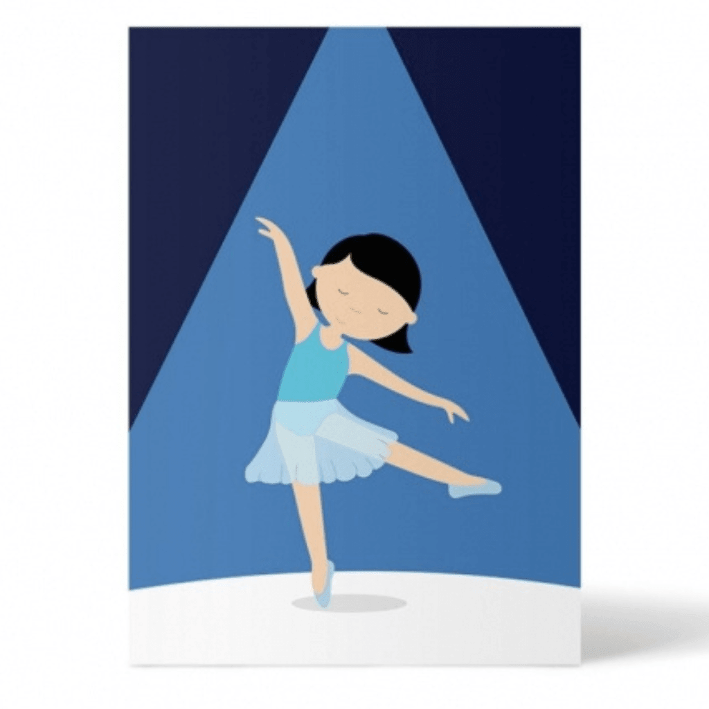 Steel Blue Postkarte Ballett von ellou – Ballerina