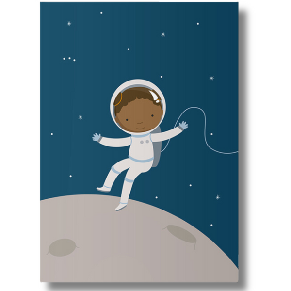 Dark Slate Gray Ellou - Schwarze Astronautin Postkarte
