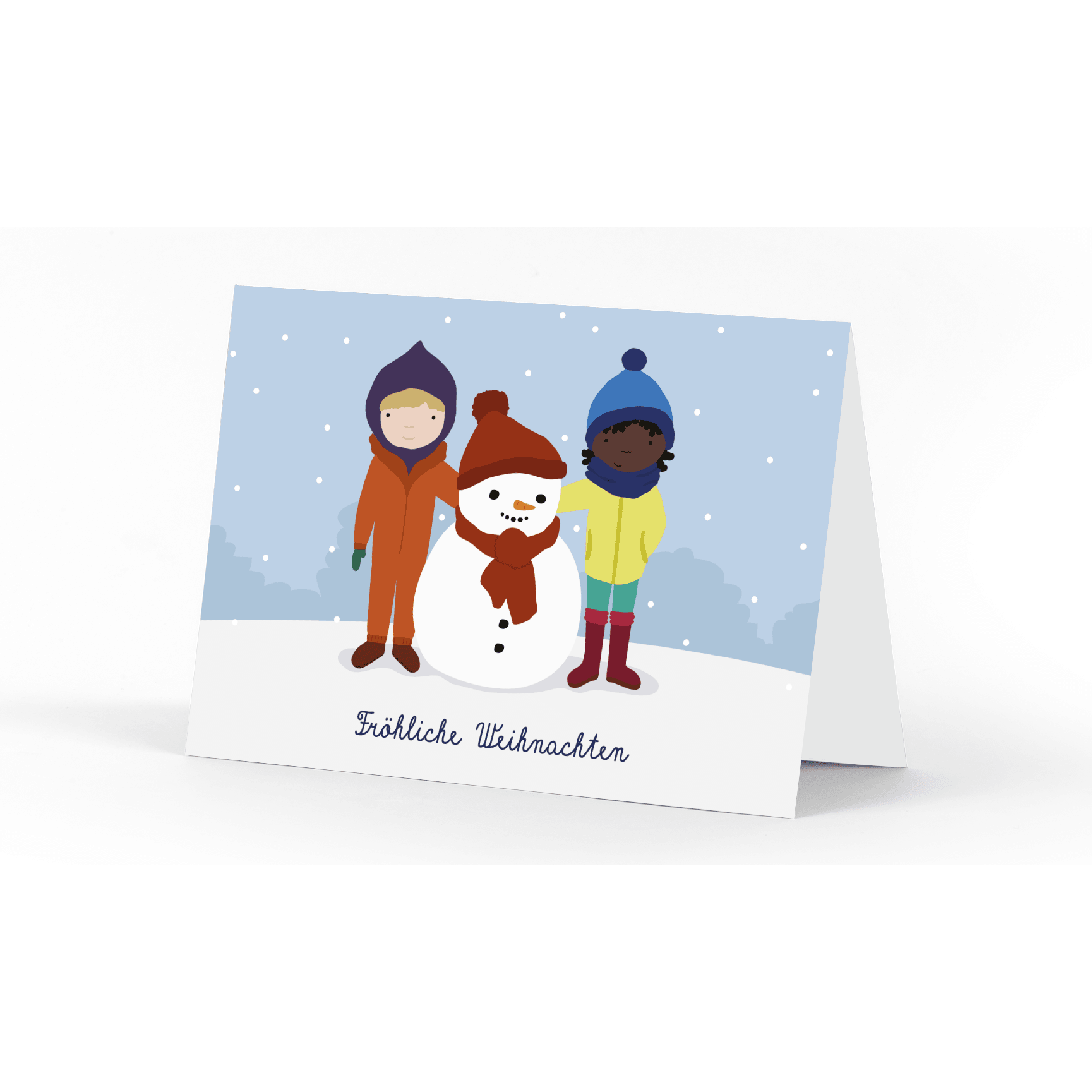 ellou Greeting & Note Cards Weihnachtsklappkarte Schneemann