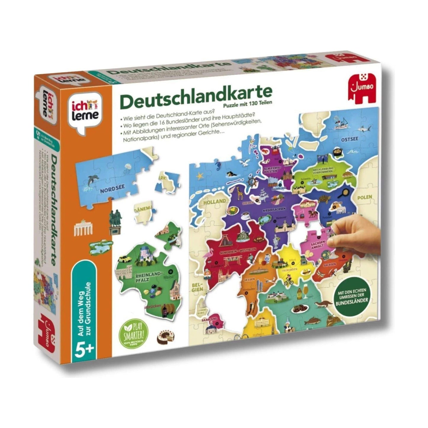 Jumbo Toys & Games > Toys > Educational Toys > Educational Flash Cards Jumbo Spiele - Ich lerne Deutschlandkarte