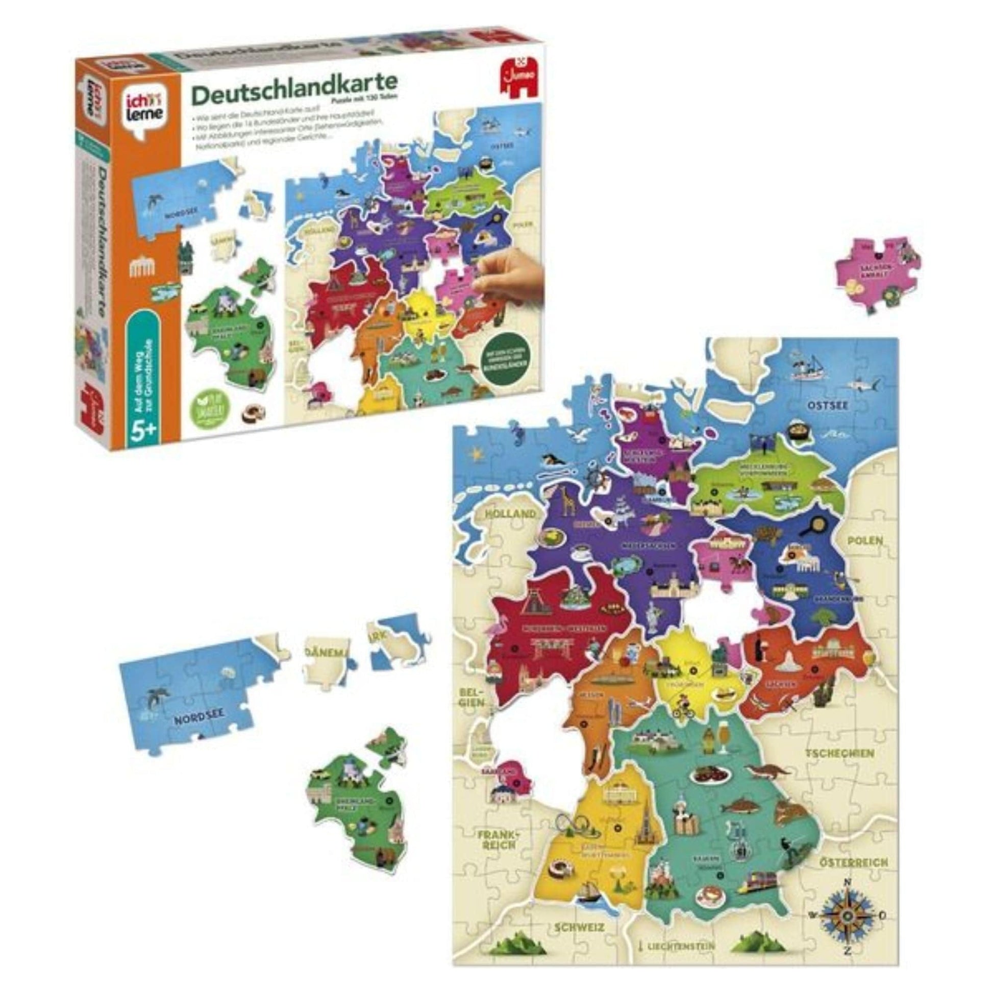 Jumbo Toys & Games > Toys > Educational Toys > Educational Flash Cards Jumbo Spiele - Ich lerne Deutschlandkarte