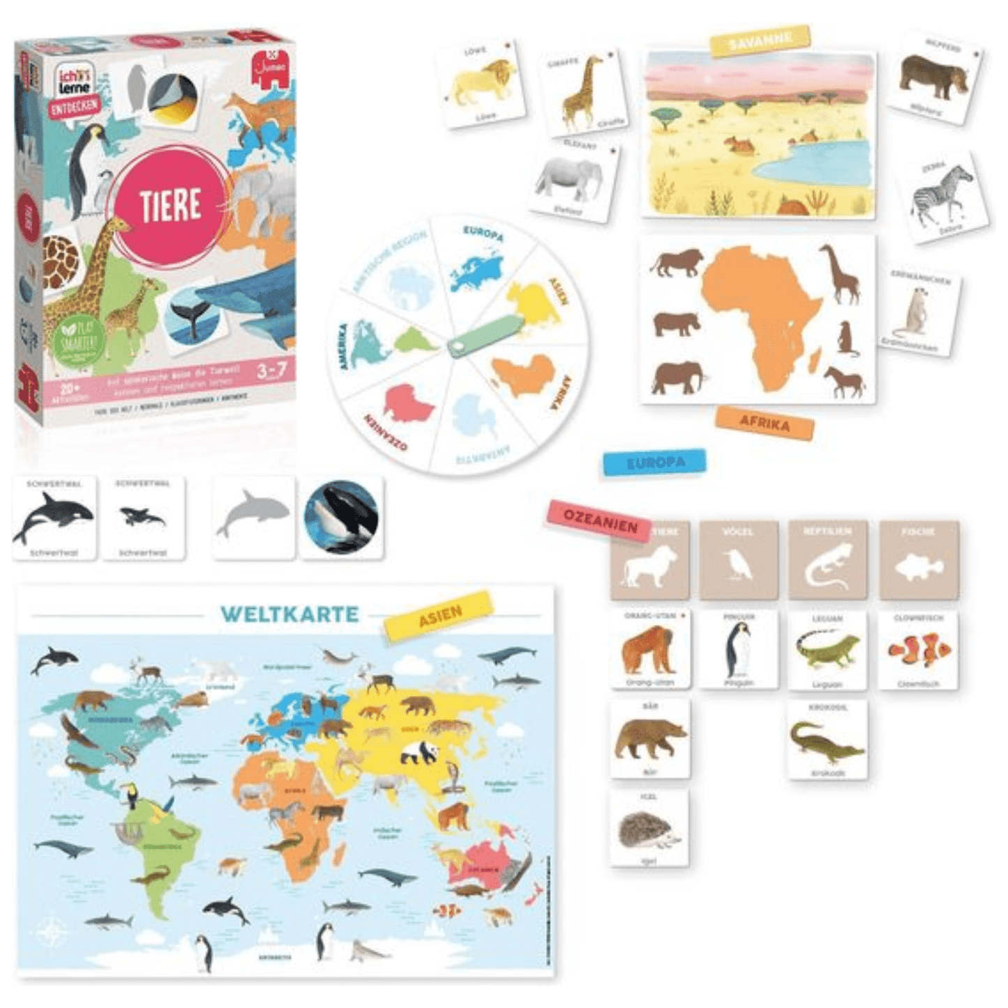 Jumbo Toys & Games > Toys > Educational Toys > Educational Flash Cards Jumbo Spiele - Ich lerne Entdecken - Tiere