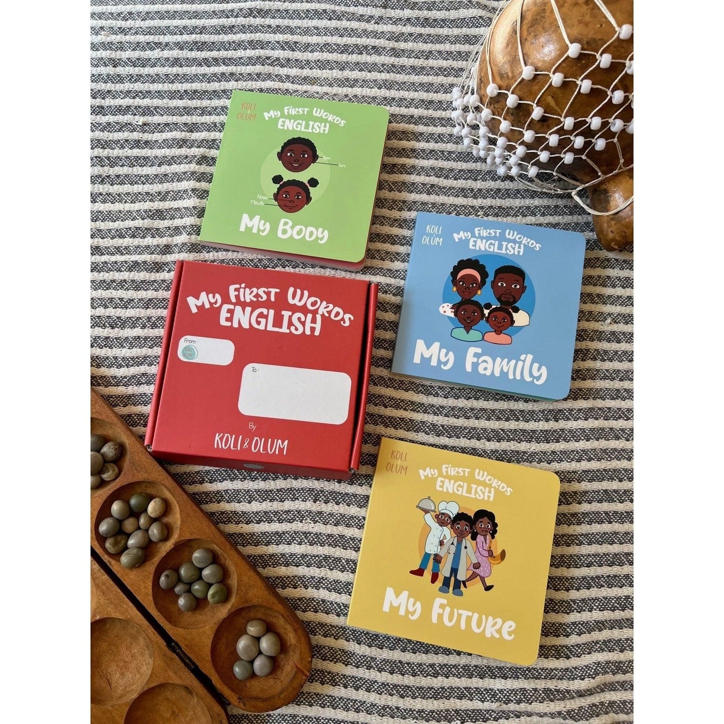 KOLI & OLUM Board Books My First English Words Box Set: Inspire Learning Through Diversity