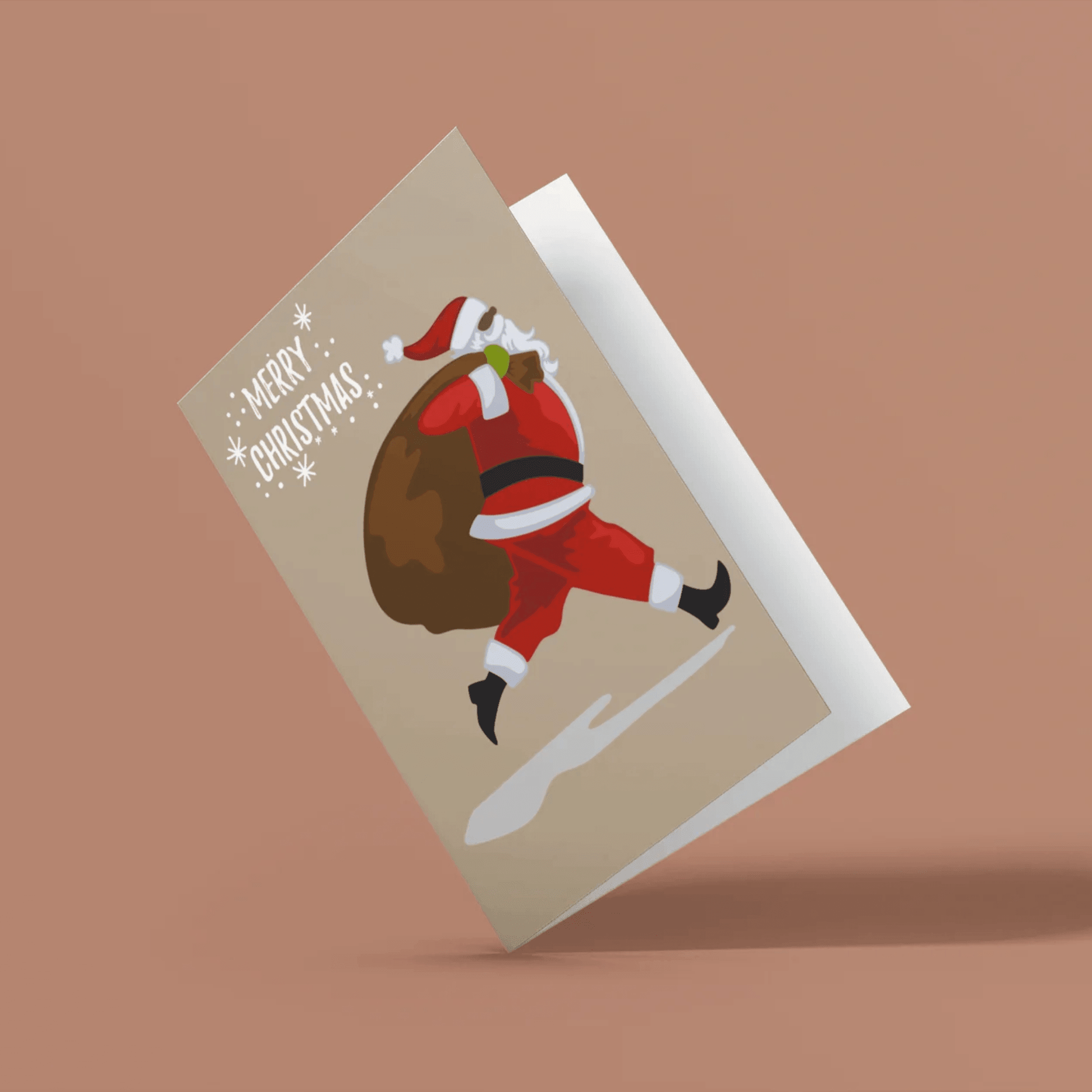 Rosy Brown Afro Black Santa Merry Christmas