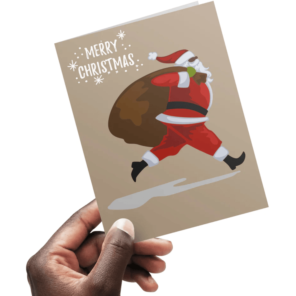 Rosy Brown Afro Black Santa Merry Christmas