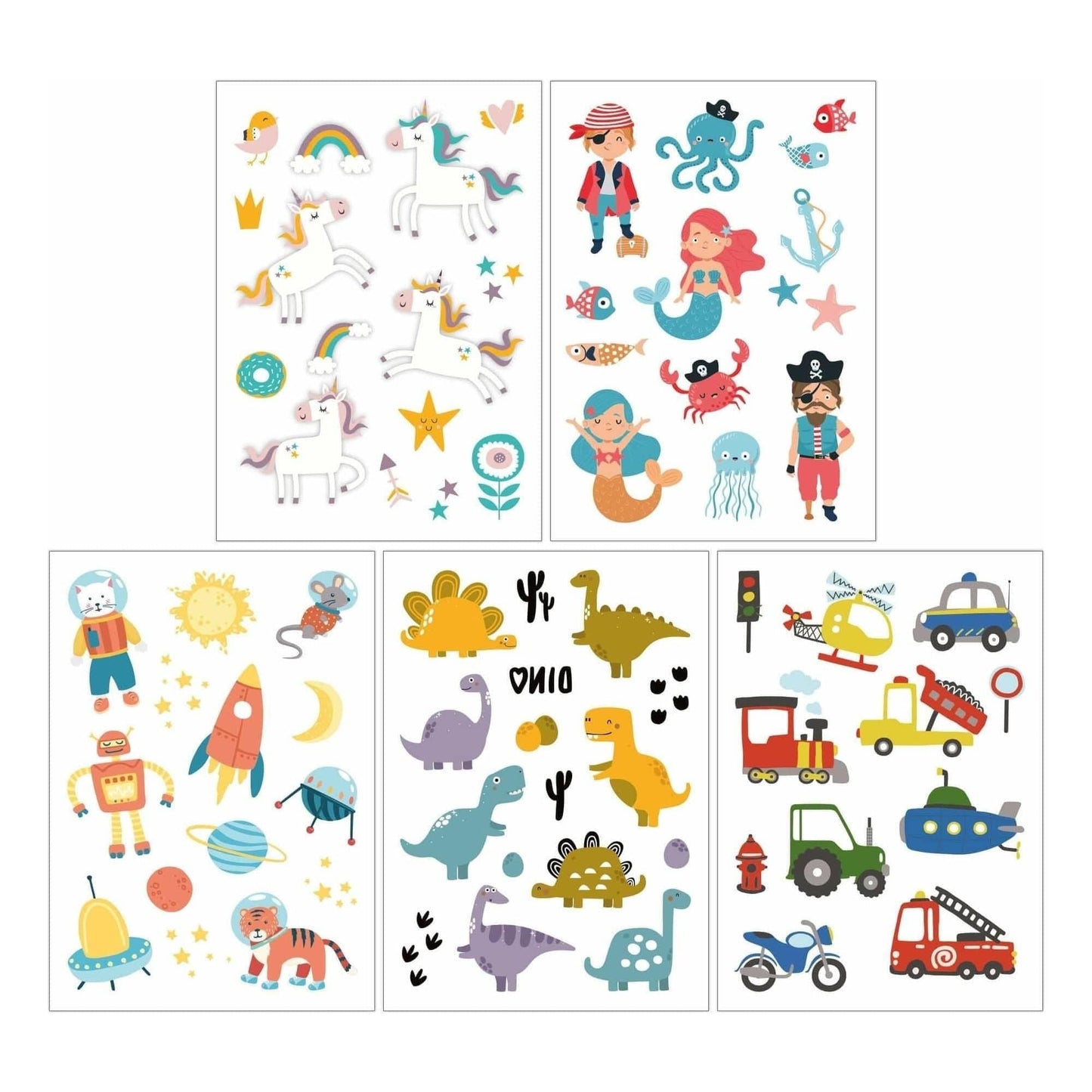 Mal Mich Bunt Temporary Tattoos Kindertattoo Set Fantasie & Entdecker