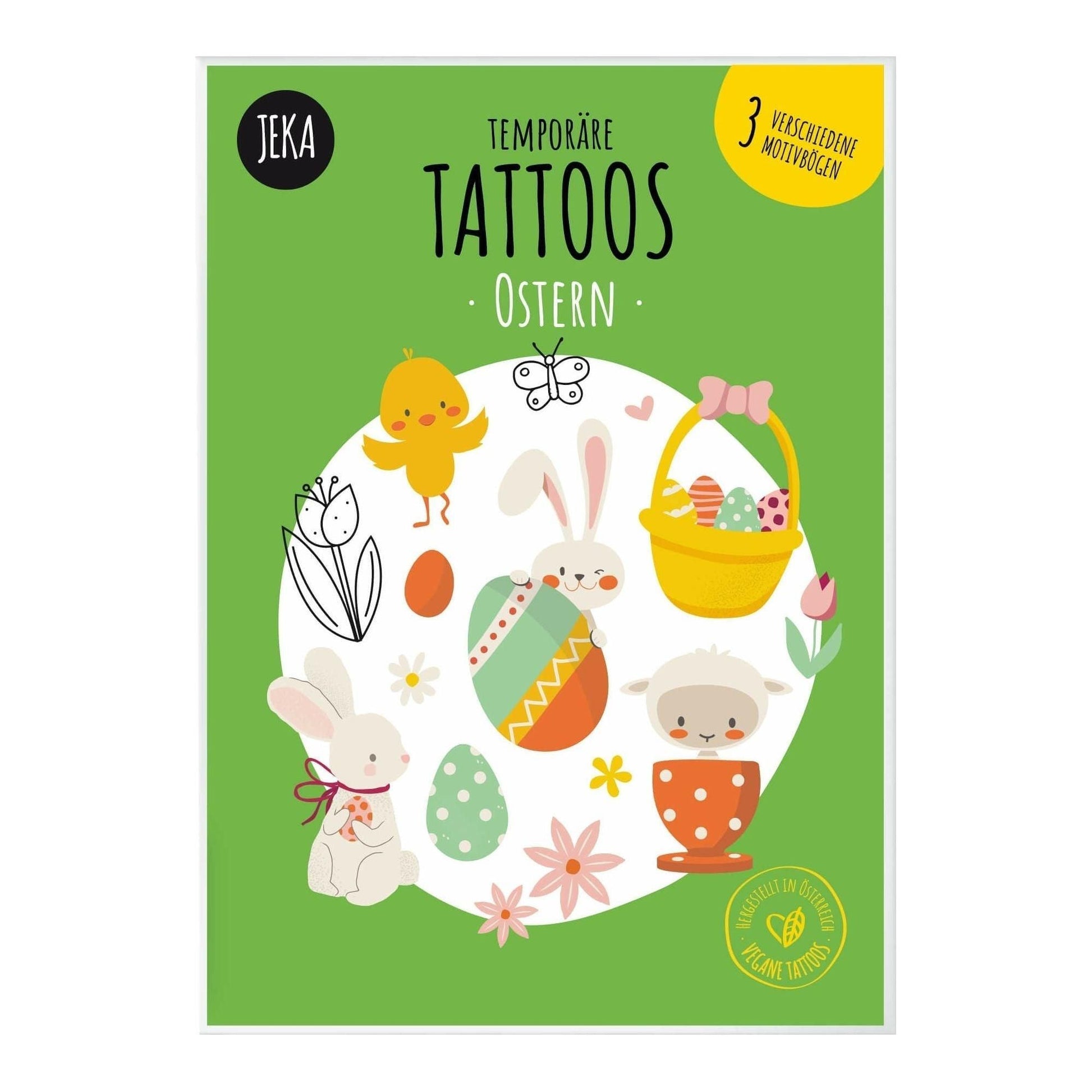 Yellow Green Kindertattoos Ostern