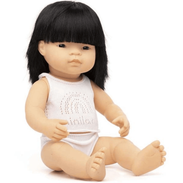 Tan miniland Babypuppe asiatisches Mädchen 38cm