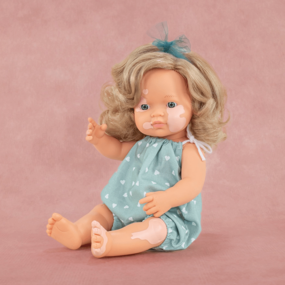 miniland Toys & Games Toys>Dolls, Playsets & Toy Figures>Dolls miniland Puppe kaukasisches dunkelblondes Mädchen mit Vitiligo 38cm