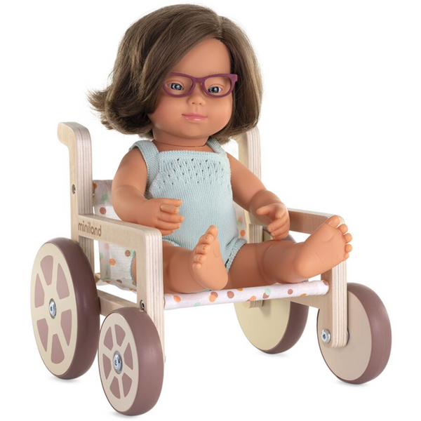 Rosy Brown Miniland Rollstuhl für Puppen