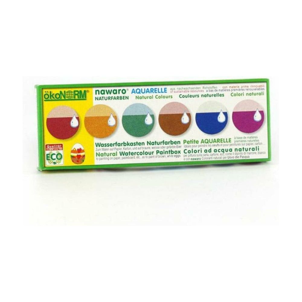 Olive Drab Farbkasten nawaro (auch NATUR-Eierfarben), Kartonetui mit Farbtabletten Ø23mm - 6 Farben
