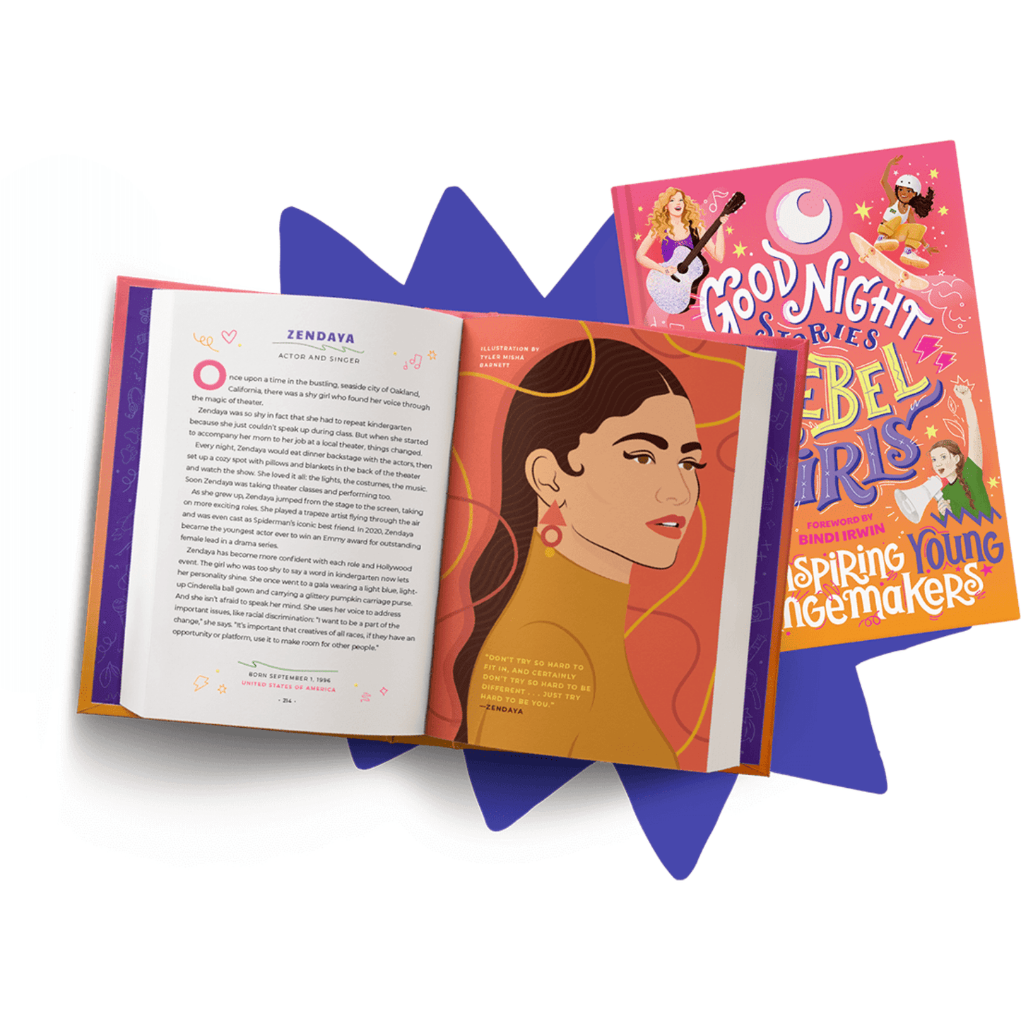 Light Gray Good Night Stories For Rebel Girls: 100 Inspiring Young Changemakers