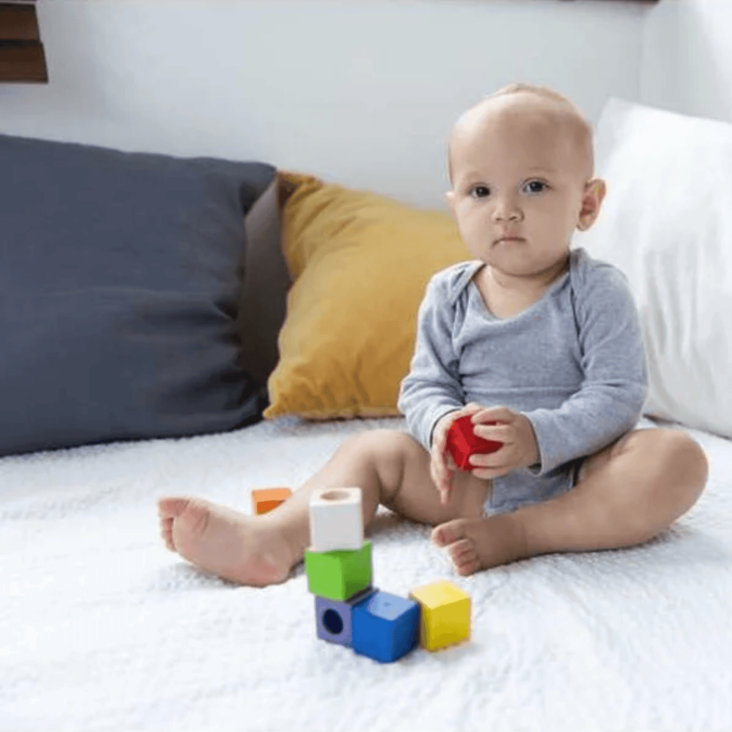 Plan Toys Spielzeug & Spiele > Spiele > Baby & Kleinkind > Babyspielzeug & Beschäftigungsmaterial > Sortier- und Stapelspielzeug > Stapelwürfel & türme > Kreatives & anregendes Spiel > Stapelklötze > stapelklötze kinder > stapelklötze baby PlanToys Sinnesklötze Holzbausteine aus Kautschukholz