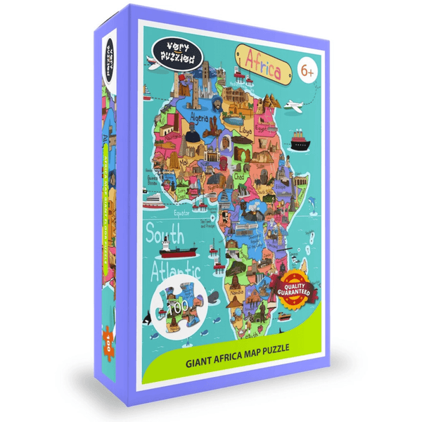 Cornflower Blue Afrika Karte Riesenpuzzle (100 Teile)